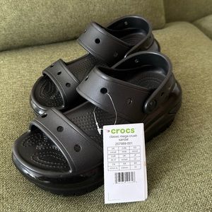 Black and White Crocs Mega Crush Sandals NWT